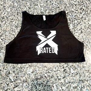 SOLD- NWT- Excision- X Rated Black Tee Crop Top- One Size